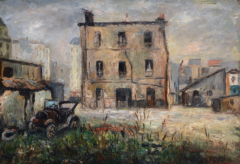 Jac Laubé, französischer Künstler, Dorfansicht, Öl/Lwd., rechts unten signiert, datiert undeutlich, ca. 46x65 cm, Rahmen