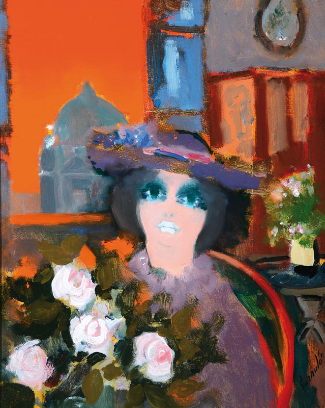 P. Dornolo, italienischer Künstler, Porträt einer Frau, Öl/Lwd., rechts unten und rückseitig signiert, betitelt, ca. 50x40 cm, Rahmen