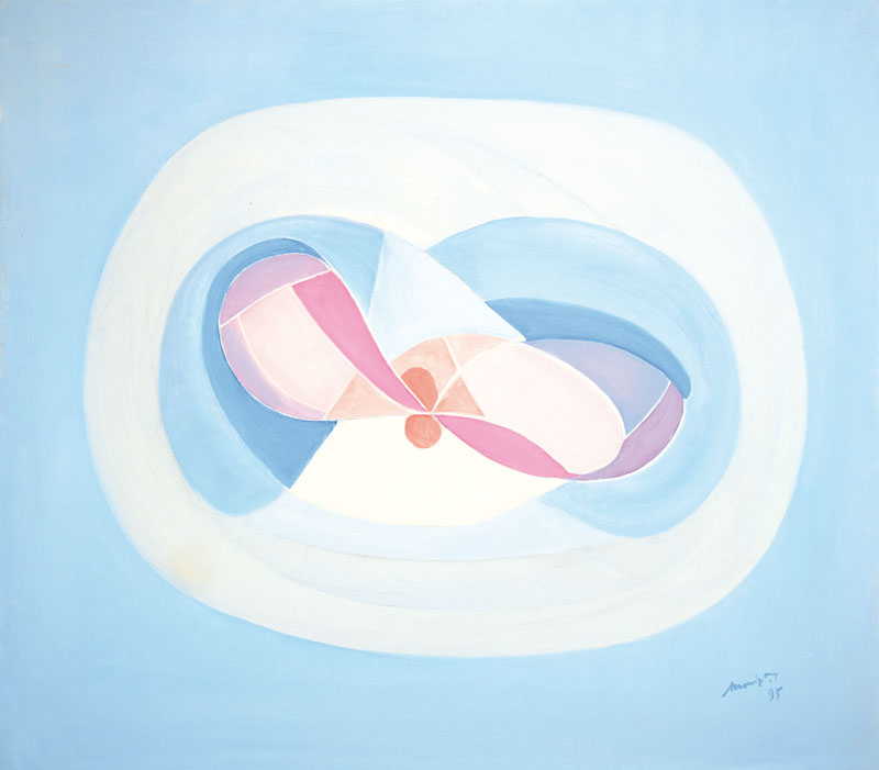 Monique Cusset, zeitgenössischer französischer Künstler, zwei Abstrakte Kompositionen, Acryl/Lwd., je rechts unten signiert und datiert 95, ca. ...