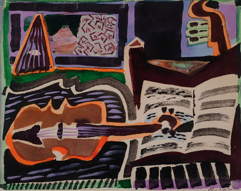 Edvard Frank, 1909 Korschenbroich - 1972 Saarlouis, Aquarell auf Papier, rechts unten signiert, ca. 16,5x21 cm, PP, unter Glas gerahmt