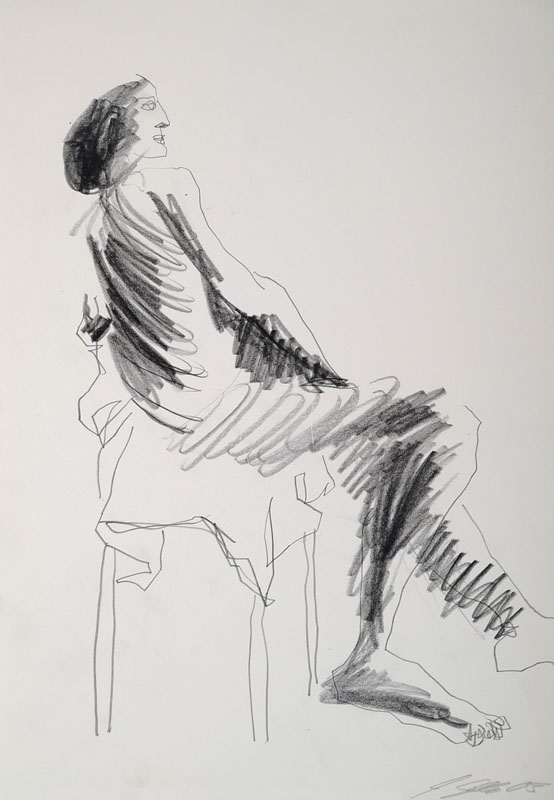 Michael Goller, geb. 1974, Konvolut aus zwei Bleistiftzeichnungen, je handsigniert und datiert (20)05, Blattgr. ca. 42x29,5 cm, Klebereste auf ...