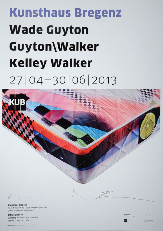 Wade Guyton & Kelley Walker, Farboffset, Plakat Kunsthaus Bregenz, handsigniert, ca. 84x60 cm