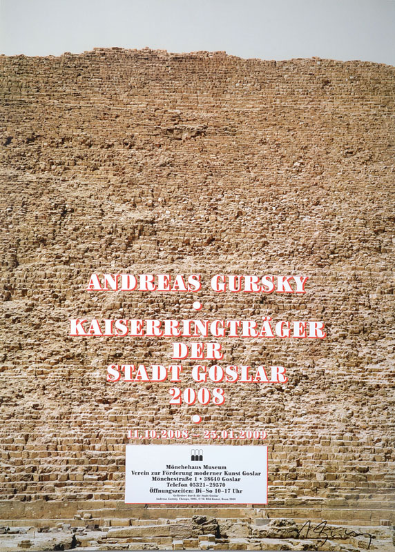 Andreas Gursky, geb. 1955 Leipzig, Farboffset, Plakat Kaiserringträger der Stadt Goslar 2008, handsigniert, ca. 84x59 cm
