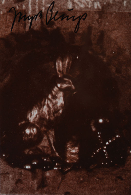Joseph Beuys, 1921-1996, Postkarte, Multiple, "Hasengrab II", handsigniert, ca. 14,7x10,5 cm, auf Karton, PP, unter Glas gerahmt
