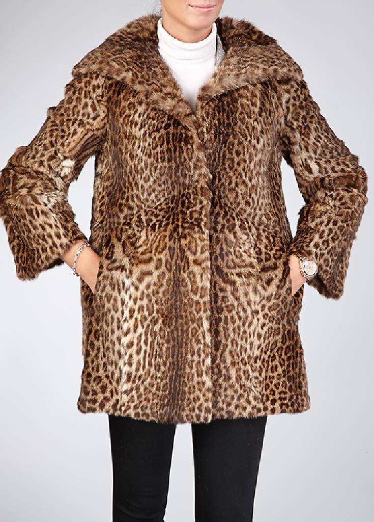 Wildkatzen-Jacke, Gr. ca. 42/44, 2 seitl. Einschubtaschen, schwarzes Innenfutter, Rückenl. ca. 78 cm, EU CITES-Bescheinigung liegt vor, die diese ...