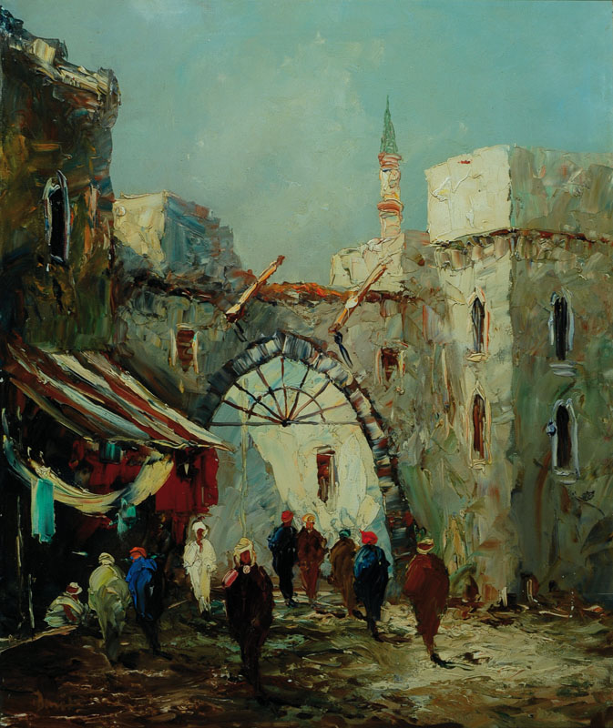 Bonet, französischer Maler der Mitte des 20. Jh., im Bazar, Öl/Lwd, signiert, ca. 60x50cm, Rahmen