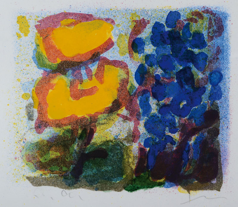 Detail a: Klaus Fußmann, geb. 1938, Konvolut aus zwei Grafiken, "Sumpfdotterblume", Lithographie, koloriert, handsigniert, wohl e.a., Auflage 60 + 3 ...