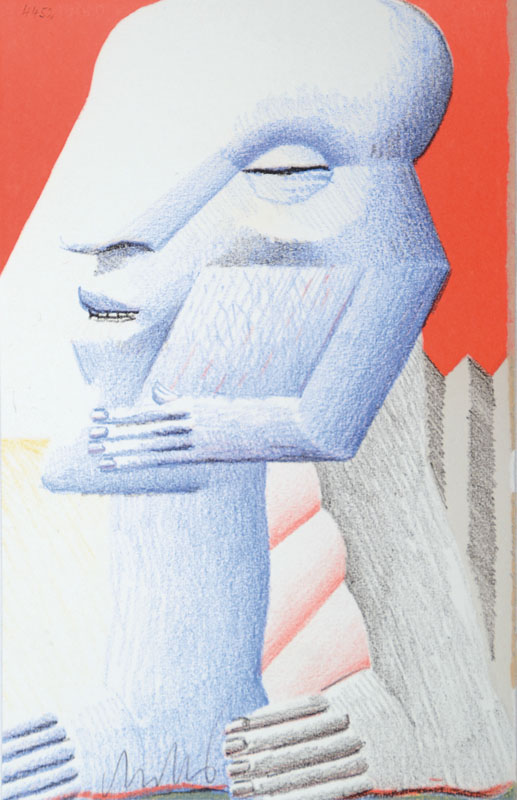 Antes, Horst, geb. 1936, Kopffüssler, Farblithographie, mittig handsign. ca. 19x25cm