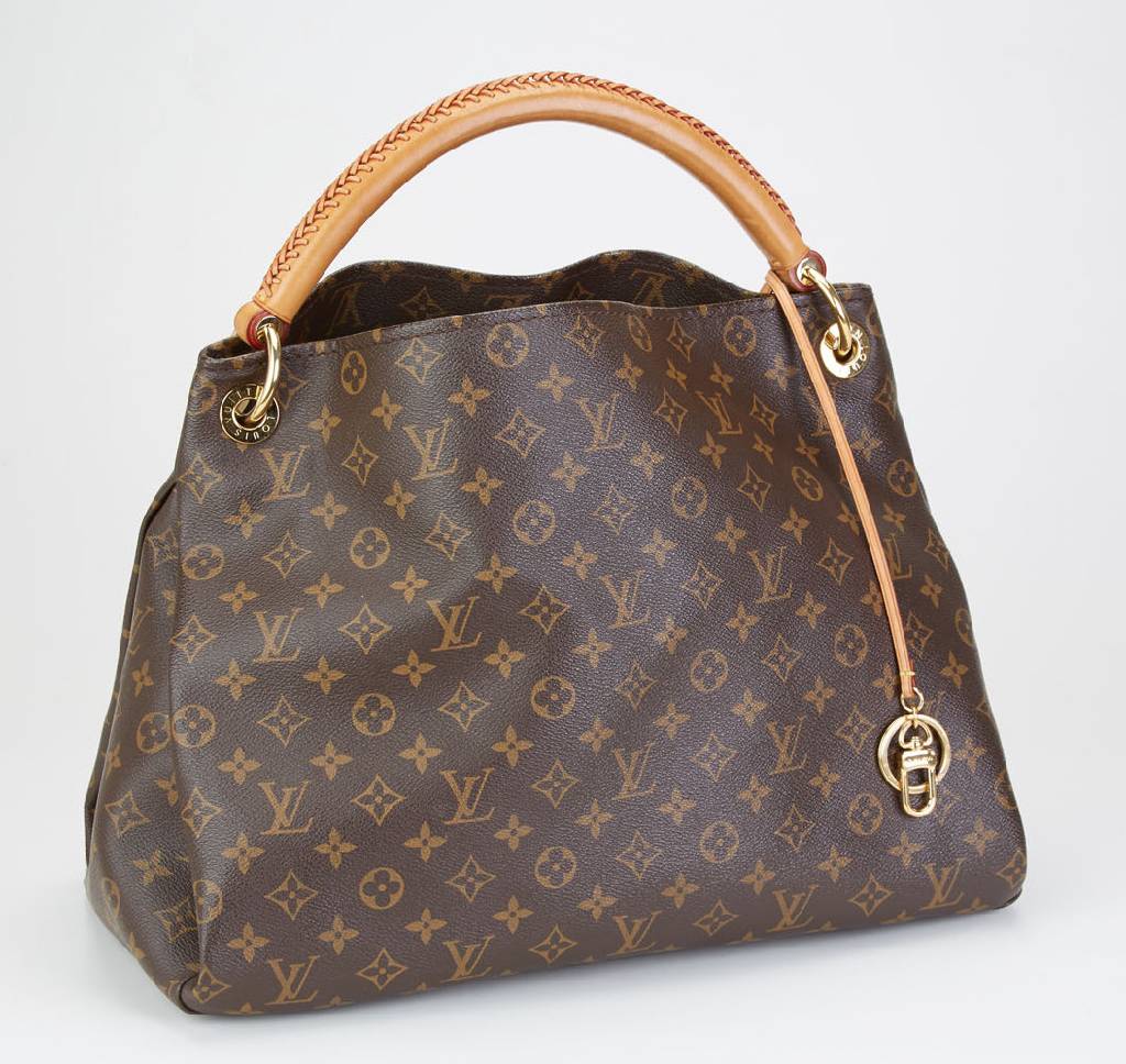LOUIS-VUITTON Handtasche, Modell Artsy MM, Monogram Canvas, Innen beigefarb. Wildleder mit sechs aufgesetzten Fächern und einem langen Innenfach ...