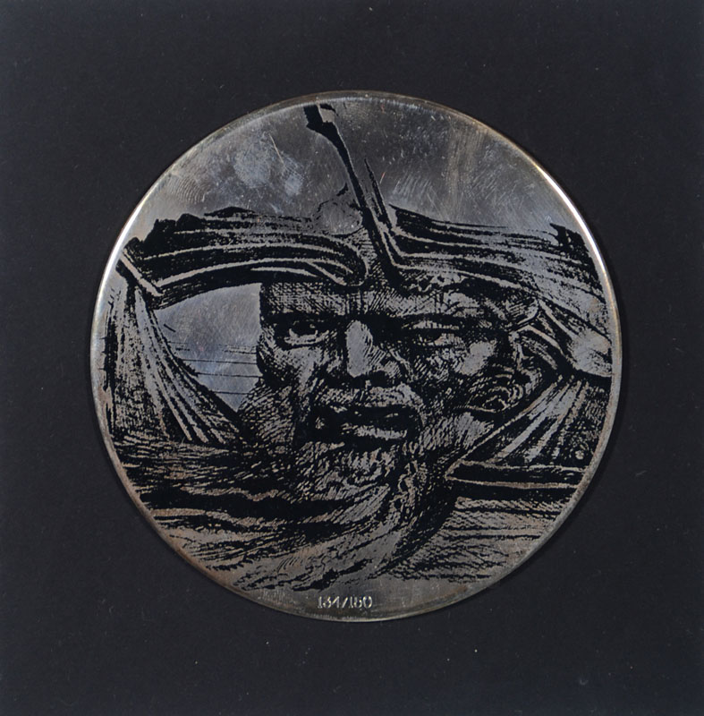 Ernst Fuchs, geb. 1930 Wien, silberne Titel-Plakette zu "Beneath the tree", 925 Sterling Silber, nummeriert 134/150, D. ca. 12 cm, ...