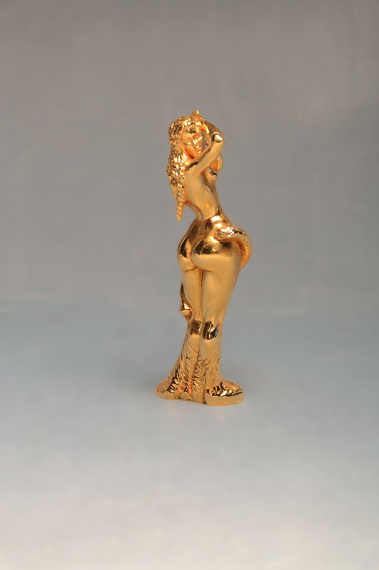 Ernst Fuchs, geb. 1930 Wien, Frau Lot, Bronzeskulptur, goldfarbig, signiert und nummeriert 2, H. ca. 10 cm