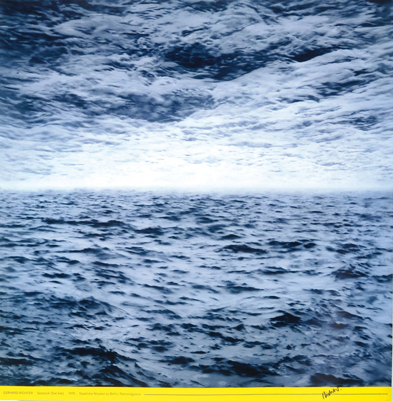 Gerhard Richter, Seestück, Farboffset, handsigniert, ca. 60x60 cm, unterer Rand min. besch.
