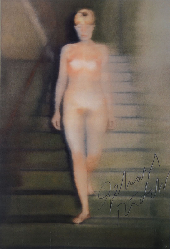 Gerhard Richter, geb. 1932 Dresden, Postkarte, Multiple, Ema-Akt auf einer Treppe,handsigniert, ca. 14.7x10.5 cm