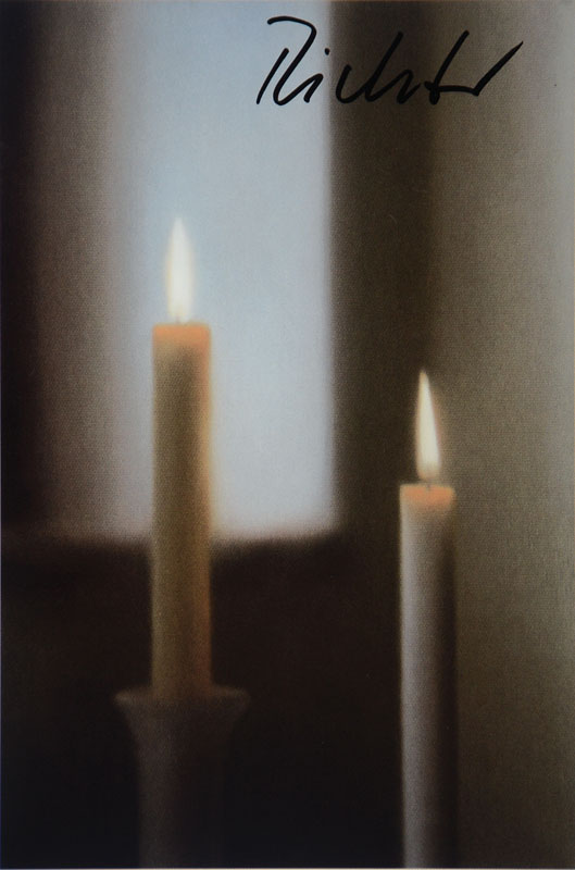 Gerhard Richter, geb. 1932 Dresden, Postkarte, Multiple, Zwei Kerzen, handsigniert, ca. 14.8x10.5 cm