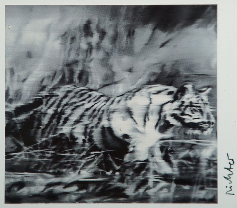Gerhard Richter, geb. 1932 Dresden, Postkarte, Multiple, Tiger, handsigniert, ca. 10.5x15 cm, unter Glas gerahmt