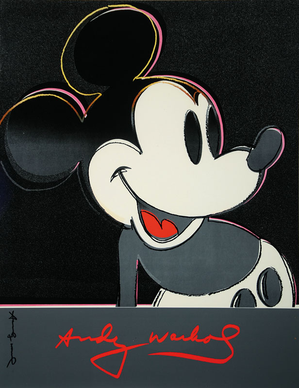 Andy Warhol, 1928-1987, Farbsiebdruck, Mickey Maus, handsigniert, ca. 75x58.5 cm, unter Glas gerahmt