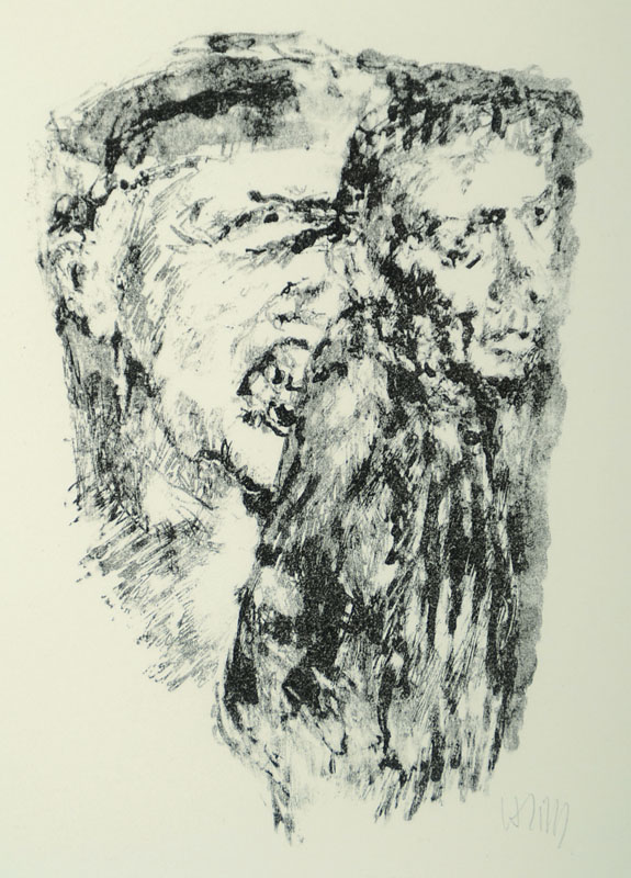 Bernhard Heisig, 1925-2011, Lithographie, handsigniert, Motiv ca. 21x14 cm, Blattgr. ca. 46x34 cm, unter Glas gerahmt