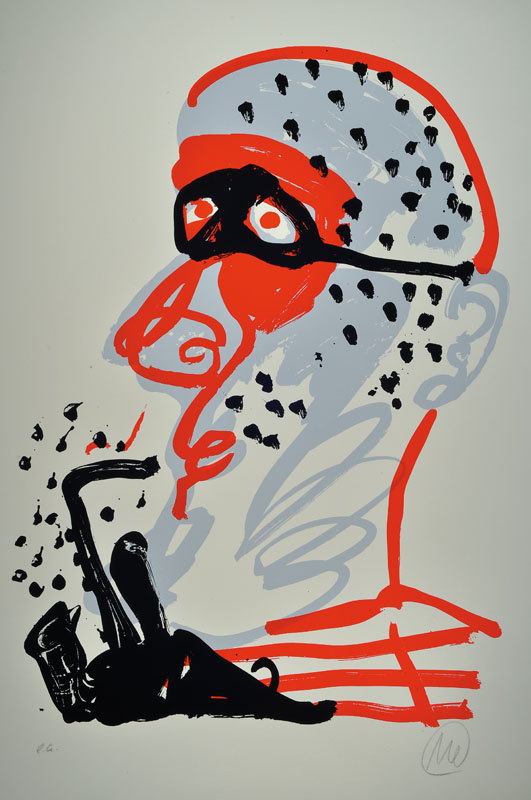 Markus Lüpertz, geb. 1941, Farbserigraphie, handsigniert und nummeriert e.a., Blattgr. ca. 107x78 cm, leichte Knicke