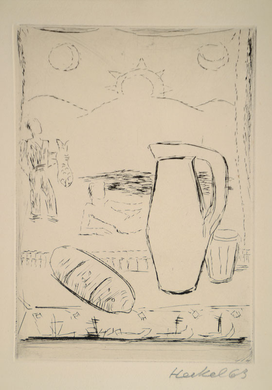 Erich Heckel, 1883-1970, "Stillleben", Radierung auf dickem Velin, handsigniert, datiert 1963, Auflage: 50 Ex., gedruckt für die ...