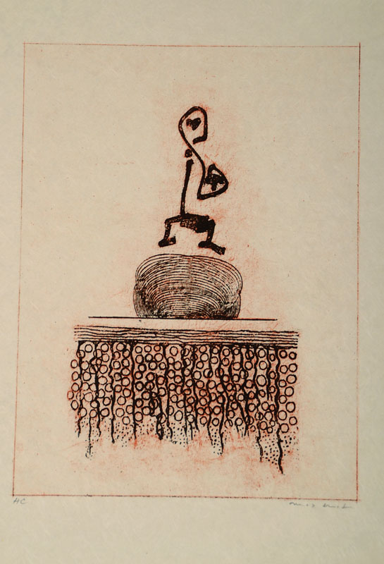 Max Ernst, 1891-1976, "Zu Werner Heisenberg, die Bedeutung des Schönen in der exakten Naturwissenschaft", Lithografie auf dickem ...