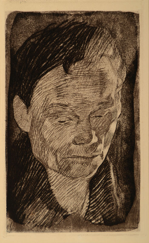 Käthe Kollwitz, 1867-1945, "Frauenkopf", Radierung auf Velin, Originalplatte aus 1905, herausgegeben von A. von der Becke um 1950, ...
