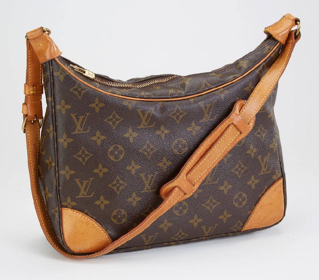 LOUIS VUITTON Schultertasche, Monogram Canvas, Schultergurt verstellbar, innen braune Beschichtung mit Reißverschlussfach, ca. 30 x 26 x 7 cm, ...
