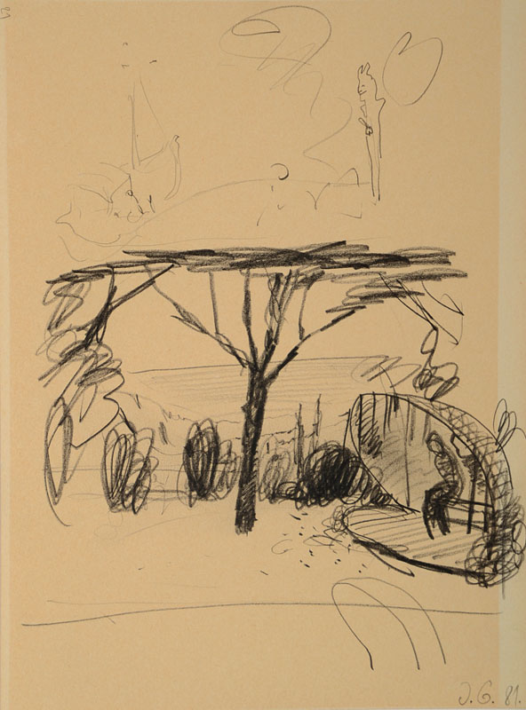 Johannes Grützke, geb.1937, Konvolut aus 2 Zeichnungen, 1x Bleistift, monogrammiert und datiert 81, Blattgr. ca. 32x24 cm, 1x Kugelschreiber, ...