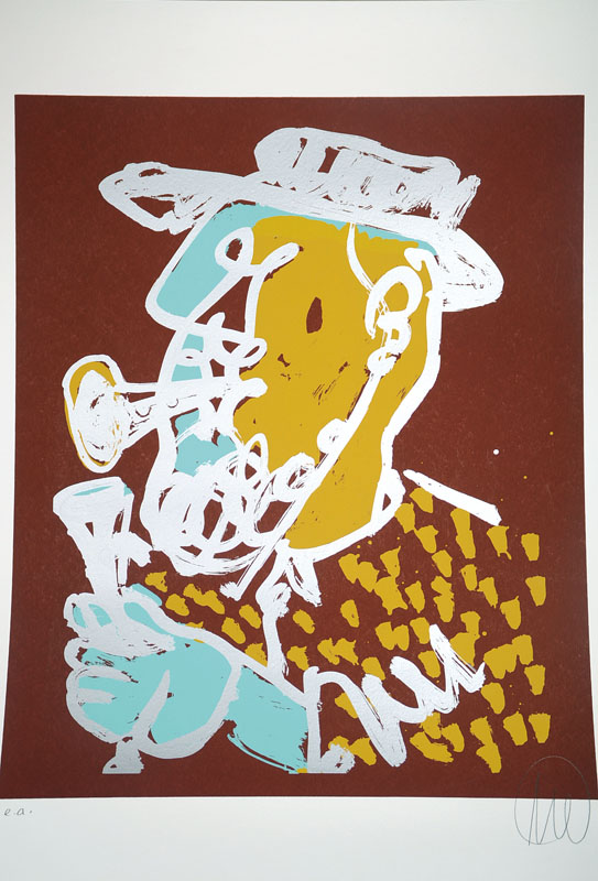 Markus Lüpertz, geb. 1941, Serigrafie im Handabzug auf Bütten, handsigniert und nummeriert e.a., Auflage 40 + e.a., 2012, Blattgr. ca. 75x64 cm