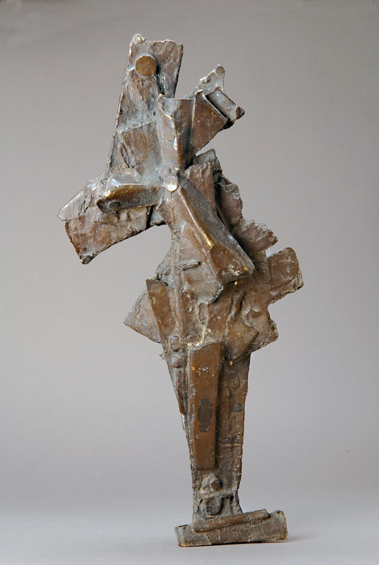 Louis Chavignier, 1922 Montboudif - 1972 Clermont-Ferrand, studierte in Paris und erhielt zahlreiche Auszeichnungen, hier: Gekreuzigter, abstrahierte ...