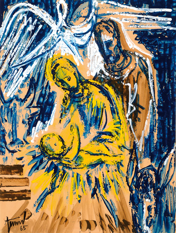 Georg Günther Zeuner, 1923 Dresden - 2011 Speyer, Öl/Karton, handsigniert und datiert 65, ca. 62,5x47 cm, Rahmen