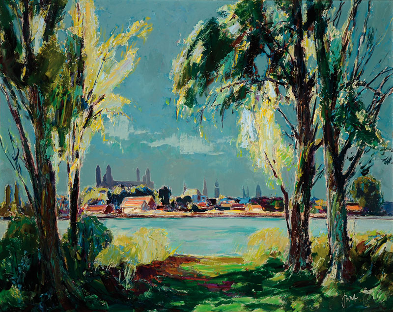 Karl Graf, 1902 - 1986 Speyer, Landschaft, Öl/Malplatte, handsigniert rechts unten, ca. 68x85 cm, Rahmen