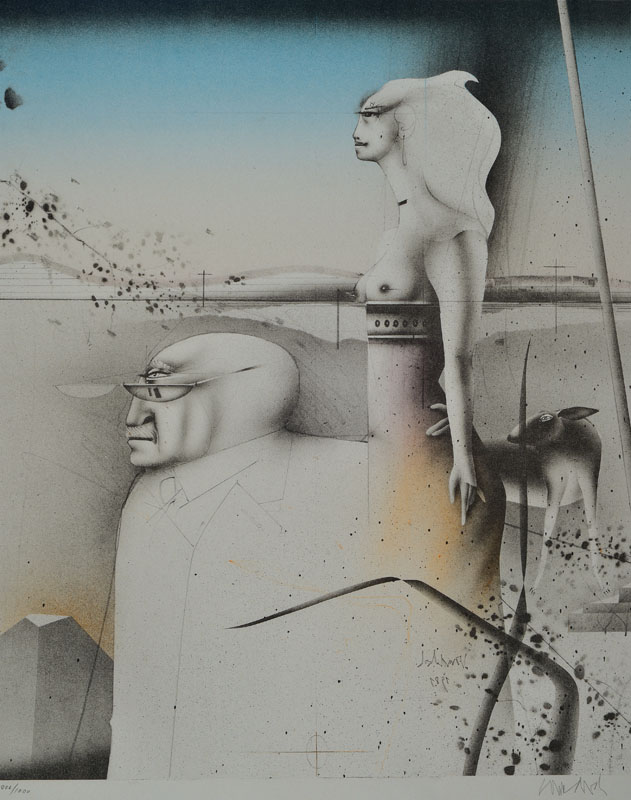 Paul Wunderlich, 1927-2010, Farblithographie, handsigniert und nummeriert 906/1000, Motiv ca. 51x42 cm, Blattgr. ca. 59x47 cm, unter Glas gerahmt