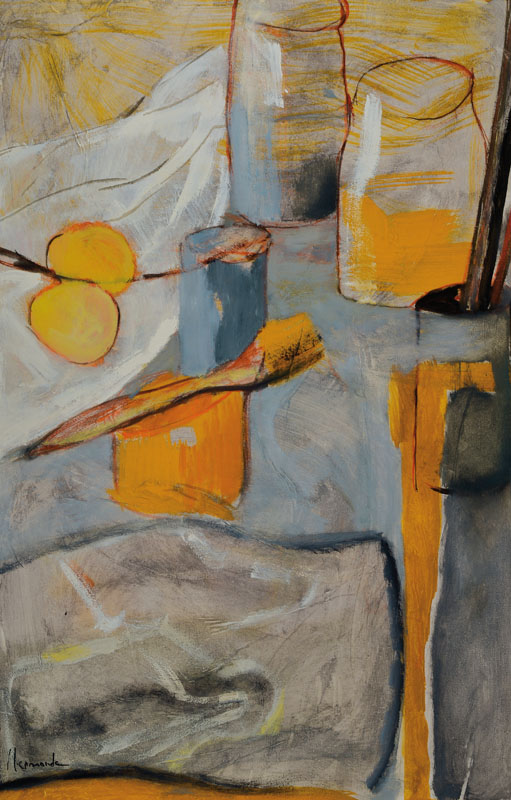 Clermonde, geb. 1952, Nature morte hiver 89.90, Öl/Lwd, links unten signiert, rückseitig nochmals signiert, betitelt und datiert, ca. 100x65cm, ...