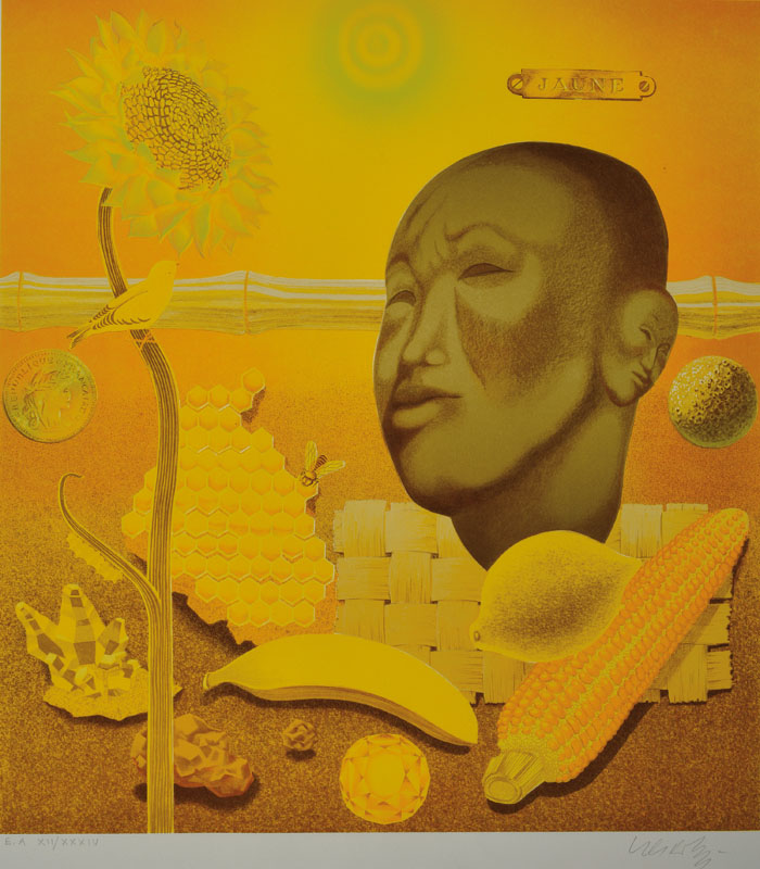 Viktor Vasarely, 1908-1997, Jaune, Farblithographie, handsigniert und num. E.A. XII/XXXIV, ca. 47.5x43cm, unter Glas, Rahmen