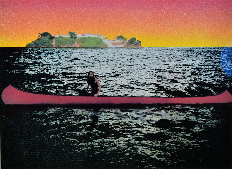 Peter Doig, geb. 1959, Farbserigraphie, Canoe Island, rückseitig signiert und nummeriert 36/300, ca. 73x98 cm, unter Glas gerahmt