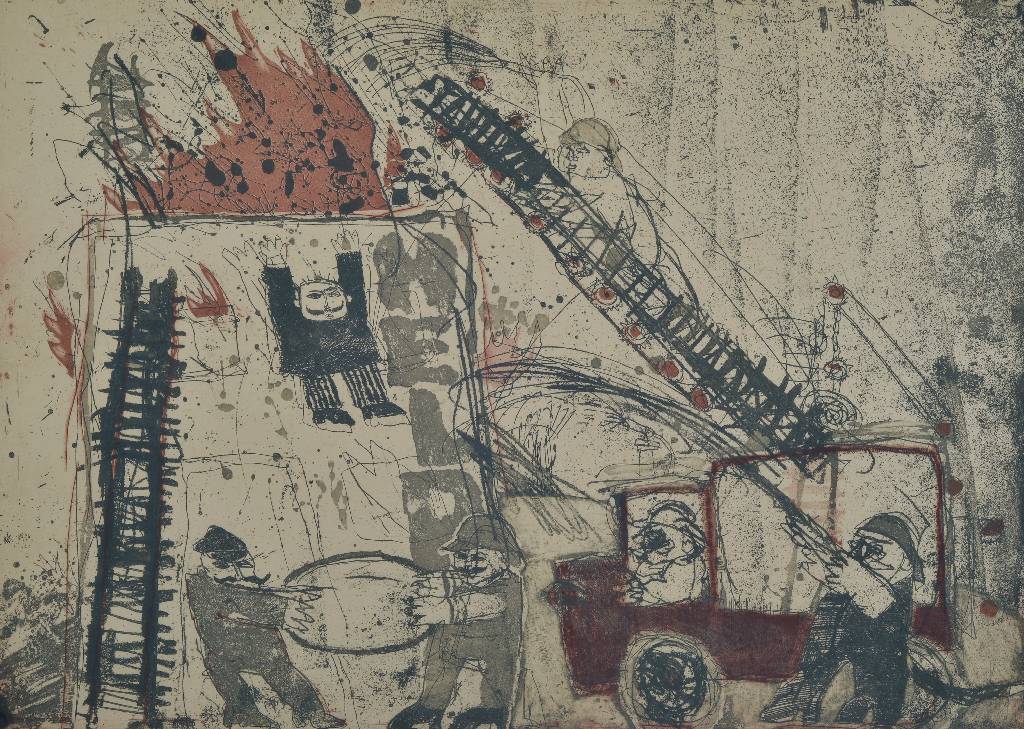 Detail b: Gerhard Hofmann, geb. 1960 Worms, Konvolut aus drei Radierungen, "6x mit Hut", sig. u. num. 9/30, dat. 83, Platte ca. 33x39 cm, ...