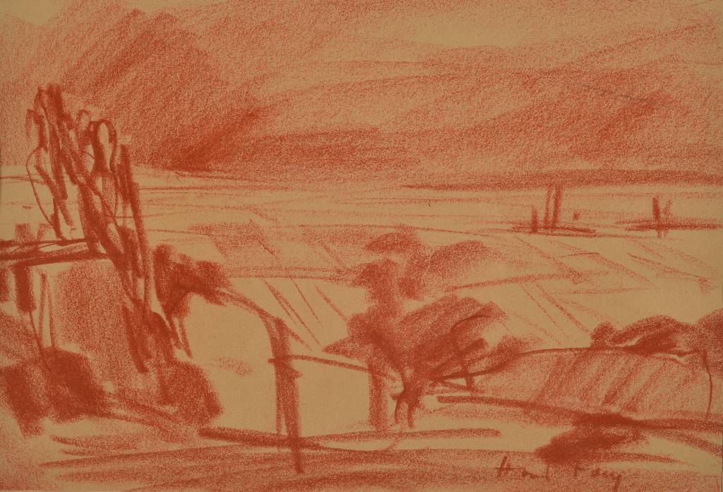 Detail b: Hans Fay, 1888 Frankenthal-1957 Neustadt, Konvolut aus drei Rötelzeichnungen auf gebräuntem Papier, je handsigniert, PP, ca. 20x28 cm, 36x24 cm, ...