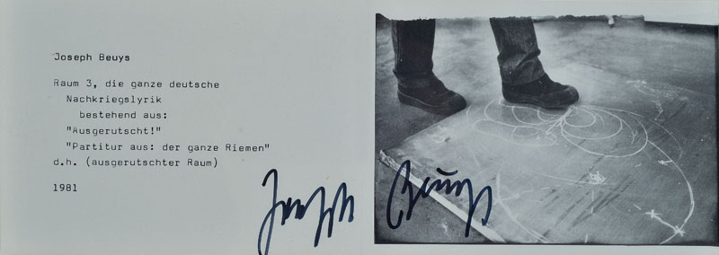 Joseph Beuys, 1921-1986, Raum3, Offset von 1981, handsigniert, vgl. WVZ Schellmann Nr. 279, ca. 29x12 cm, unter Glas gerahmt