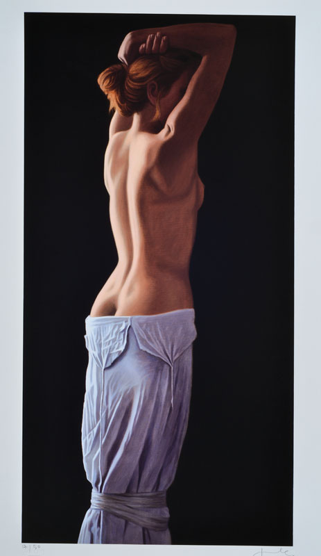 Willi Kissmer, geb. 1951 Duisburg, Stehende, Giclee auf handgemachtem Baumwollpapier, signiert und nummeriert 17/50, Blattgr. ca. 61x29,5 cm