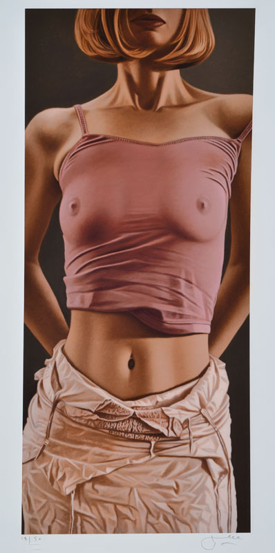 Willi Kissmer, geb. 1951 Duisburg, rosa Top, Giclee auf handgemachtem Baumwollpapier, signiert und nummeriert 18/50, Blattgr. ca. 61x34 cm