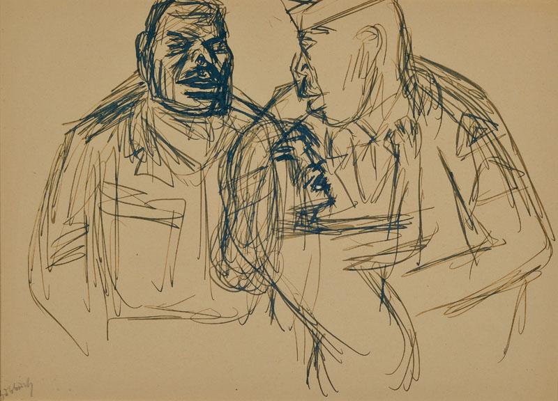 Karl Hubbuch, 1891-1979, im Tanzlokal, Tuschezeichnung, signiert, 1928/1930, Entwurf zu gleichnamigen Gemälde, Lit, Prestel Karl Hubbuch 1891-1979, ...