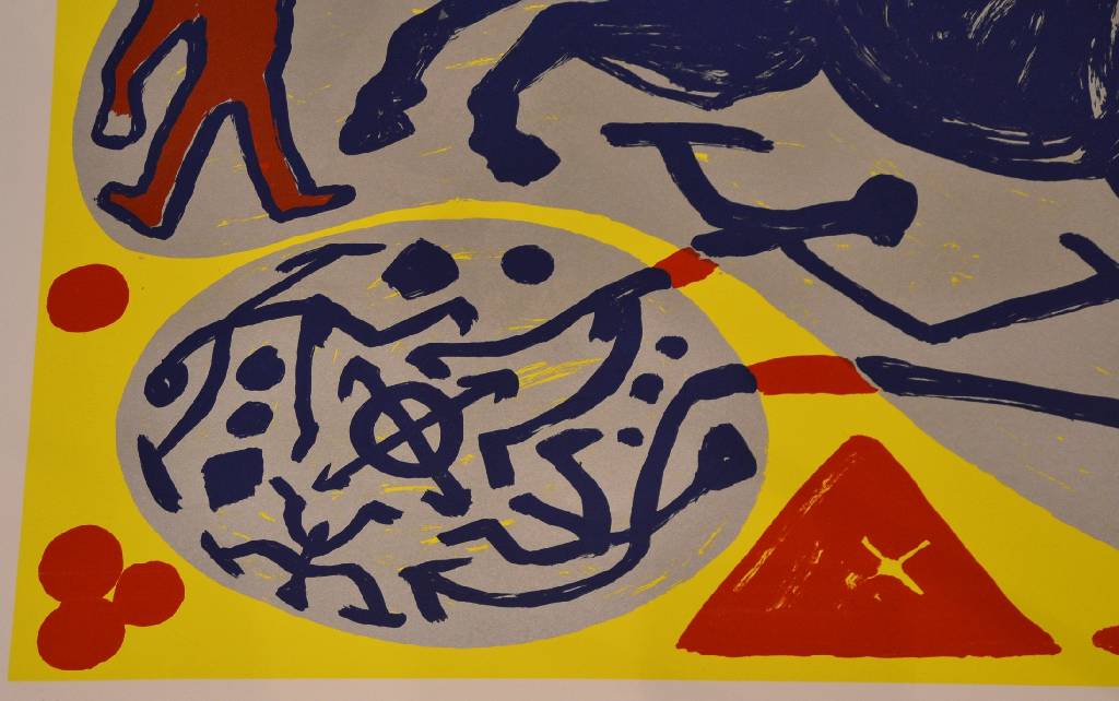 Detail a: A.R. Penck, geb. 1939 Dresden, Blaues Pferd und der Mongole, Farbsiebdruck, handsigniert und nummeriert e.a., Auflage 40 + ea., Lit. A.R. Penck - ...