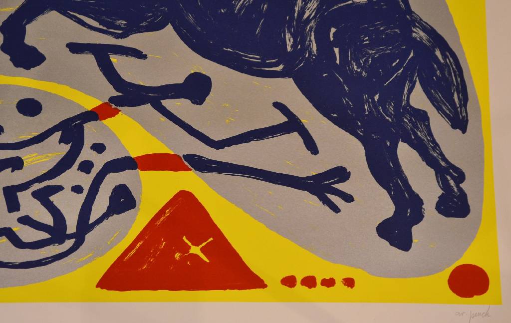 Detail b: A.R. Penck, geb. 1939 Dresden, Blaues Pferd und der Mongole, Farbsiebdruck, handsigniert und nummeriert e.a., Auflage 40 + ea., Lit. A.R. Penck - ...
