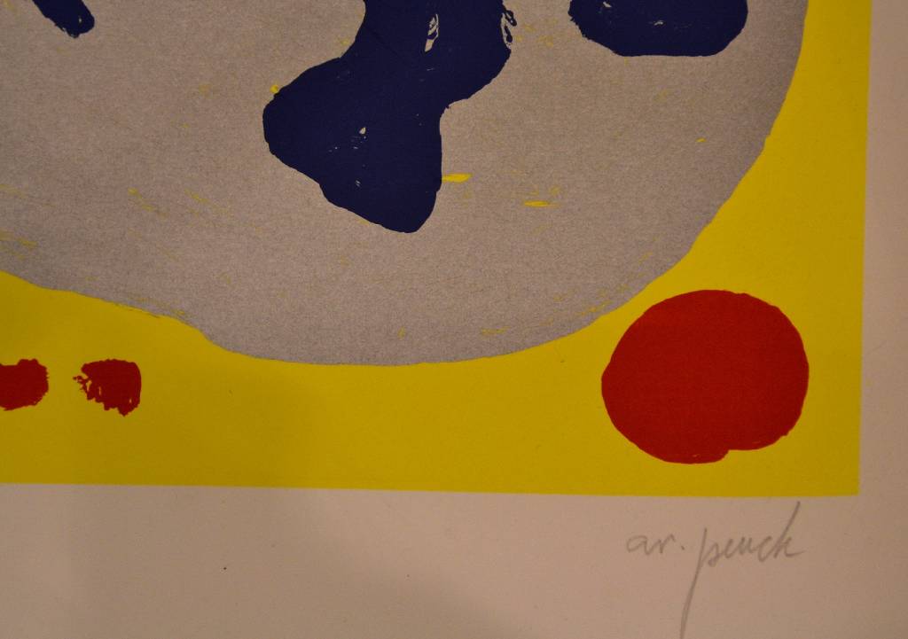 Detail e: A.R. Penck, geb. 1939 Dresden, Blaues Pferd und der Mongole, Farbsiebdruck, handsigniert und nummeriert e.a., Auflage 40 + ea., Lit. A.R. Penck - ...