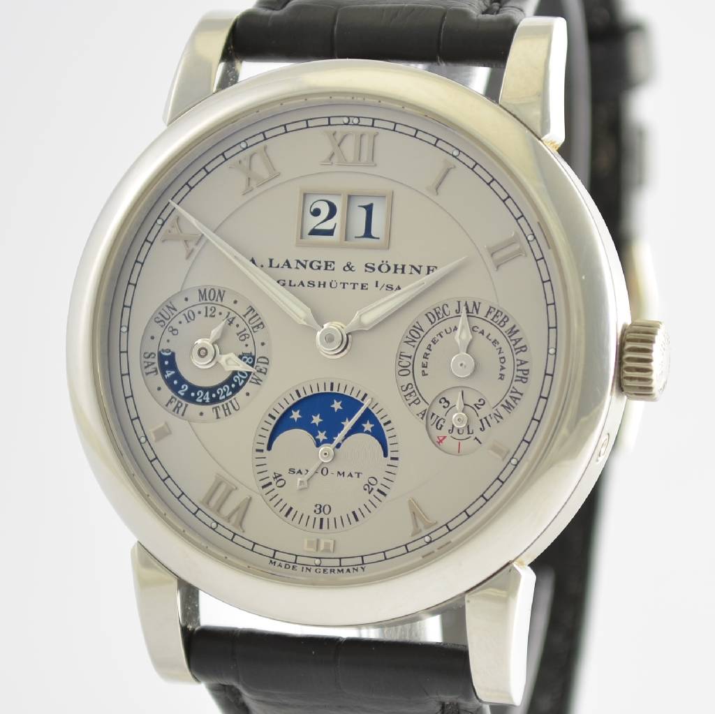 Detail c: A. LANGE & SÖHNE Sax-O-Mat astronomische Herrenarmbanduhr in Platin mit ewigem Kalender, Automatik, Ref. 310.025E/LS3102AP, inkl. orig. Lederband m. ...