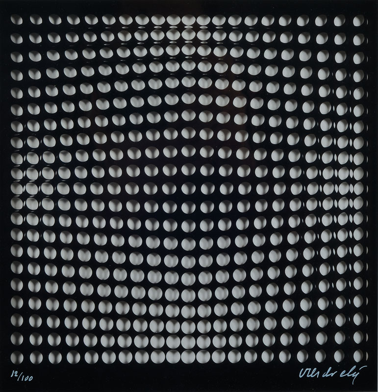 Victor Vasarely, 1908-1997, Carrer Cinétique, Siebdruck auf transparentem Kunststoff und Papier, in zwei Teilen, handsigniert und nummeriert 12/100, ...