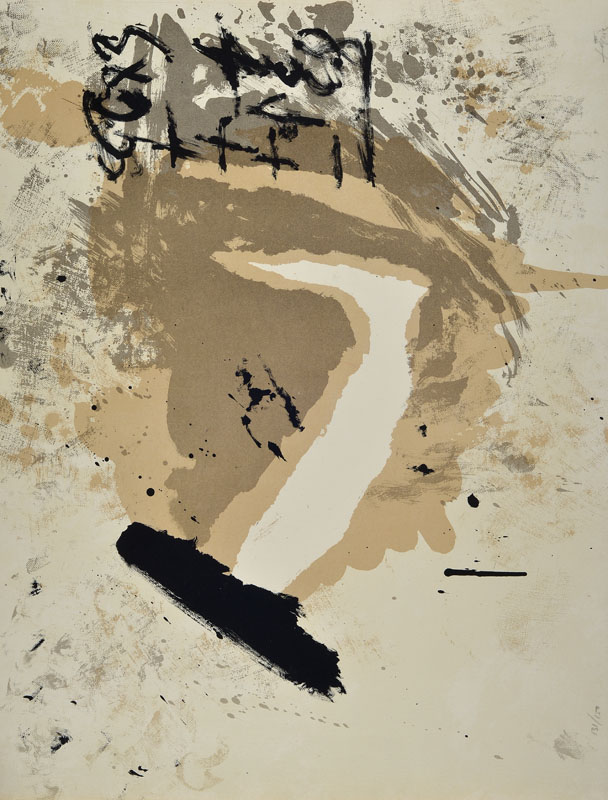 Antoni Tapies, 1923-2012, Farblithographie, handsigniert und nummeriert 131/150, Blattgr. ca. 50x64,5 cm