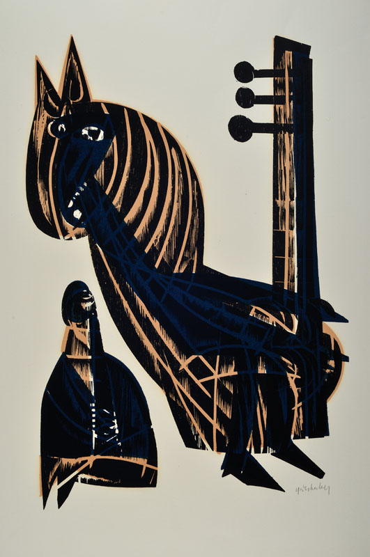 HAP Grieshaber, 1909-1981, Farbholzschnitt, handsigniert und nummeriert e.a., Stempel der Manus-Presse, Blattgr. ca. 74,5x52 cm