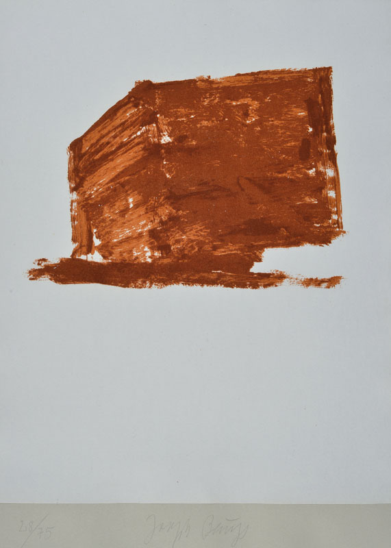 Joseph Beuys, 1921-1986, Wandernde Kiste 1, Lithographie, auf dem unterlegten Blatt handsigniert und nummeriert 28/75, WVZ Schellmann Nr. 355, von ...