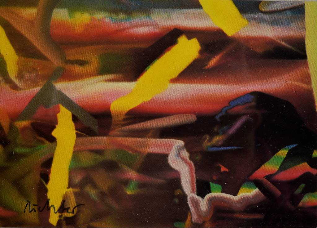 Detail b: Gerhard Richter, geb. 1932 Dresden, Konvolut aus drei Postkarten Multiples, "Abstraktes Bild (Schwan)", "Abstraktes Bild", ...